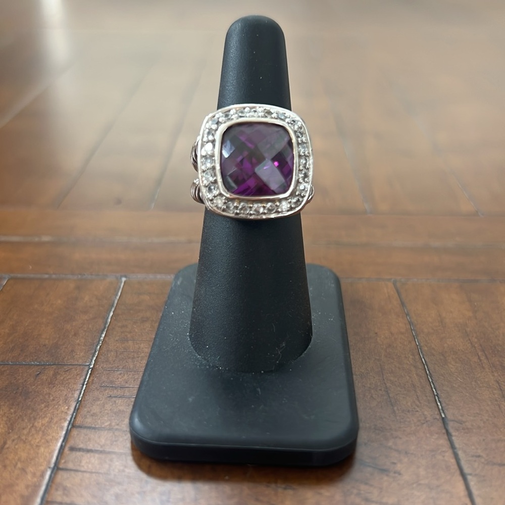 COPY Elegant Amethyst copy and Silver plated Woman’s Ring.